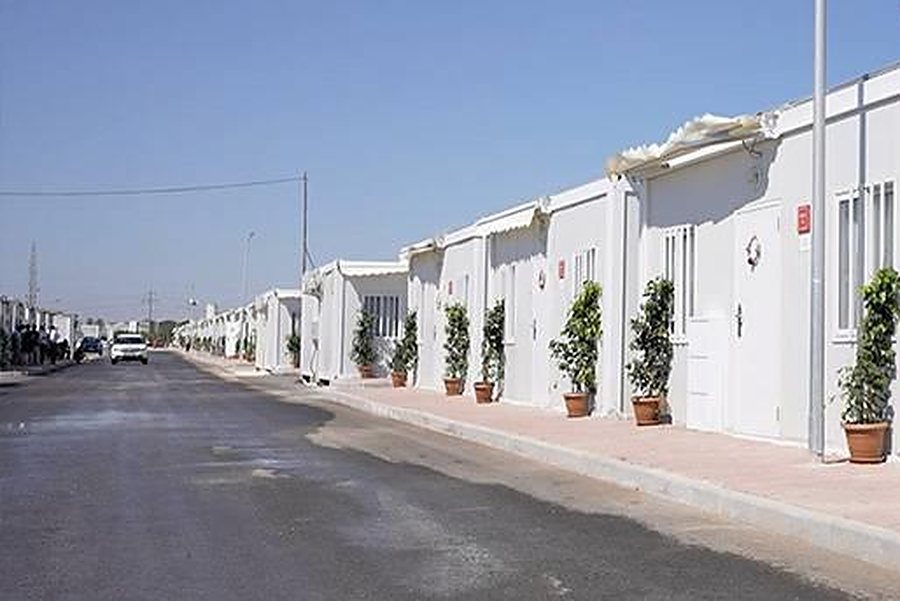 Row of container living units at Umutkent